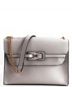 Fashion Belt Buckle Design Front Flap Messenger Bag CH-8533 GRAY